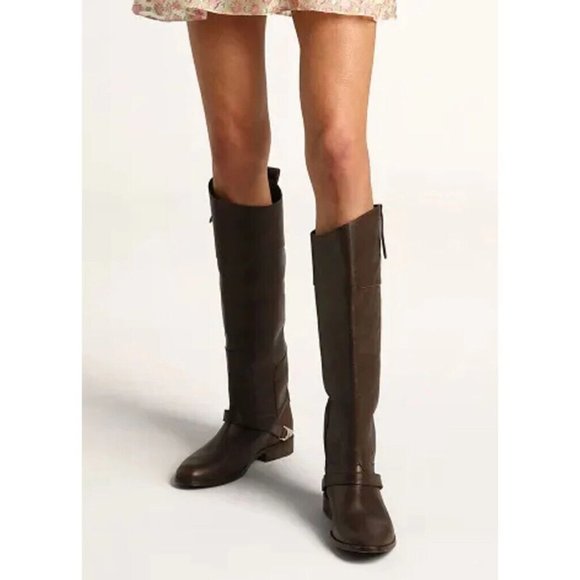 New! Golden Goose Charlie Equestian Boots Dark Brown Leather Size 41 11 DD283 - Picture 1 of 10